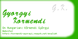 gyorgyi kormendi business card